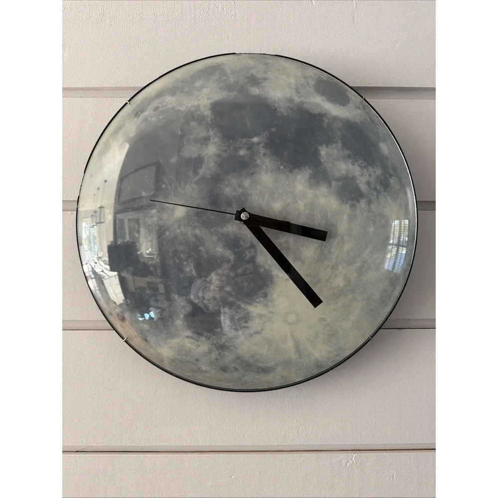 Kikkerland‎ Blue Moon Dome Wall Clock, Glows In The Dark GW997